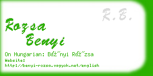 rozsa benyi business card